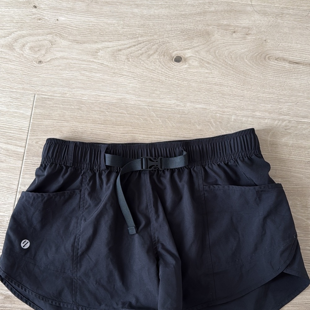 Women's Black Athletic Shorts with Drawstring